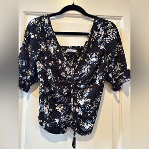 Abercrombie & Fitch Black Floral Blouse
